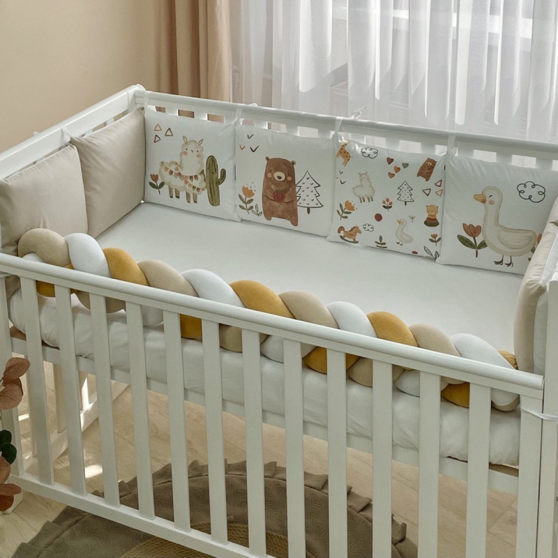 Постільна білизна Msonya Бортик у ліжко Подушки і Бортик-коса унісекс бежевий стандарт, овал 60х120, 70х120 0739209