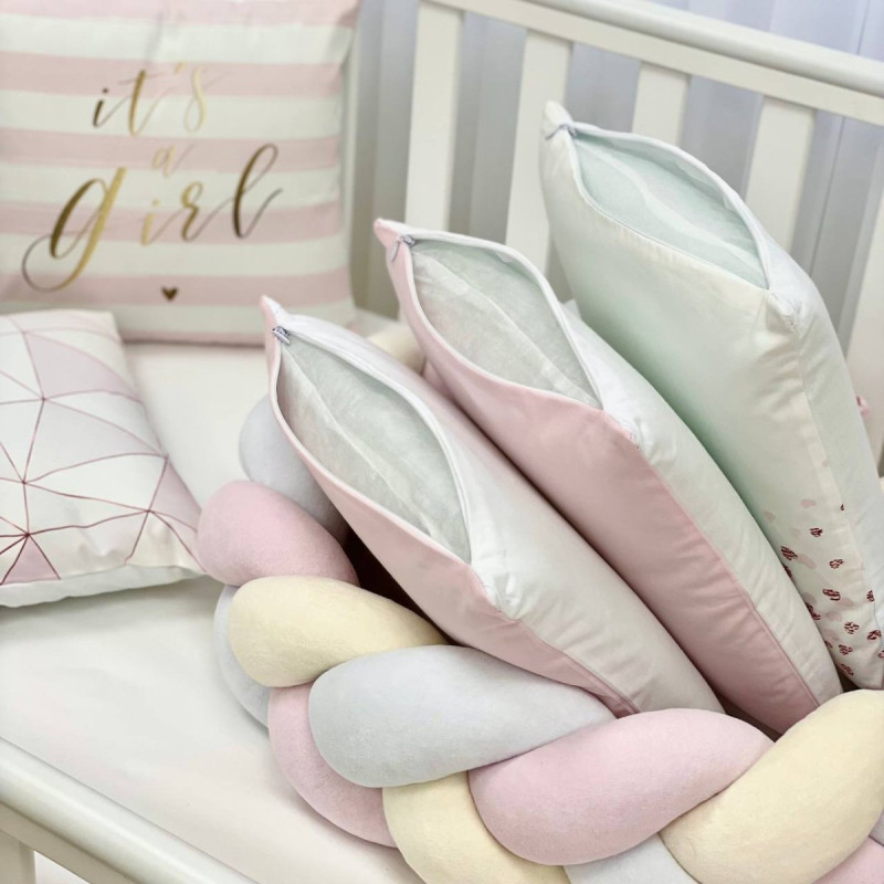 Постільна білизна Msonya Бортик у ліжко Подушки і Бортик-коса дівчина рожевий стандарт, овал 60х120, 70х120 0739249