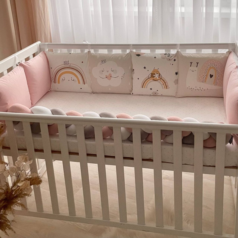 Постільна білизна Msonya Бортик у ліжко Подушки і Бортик-коса дівчина пудра стандарт, овал 60х120, 70х120 073926