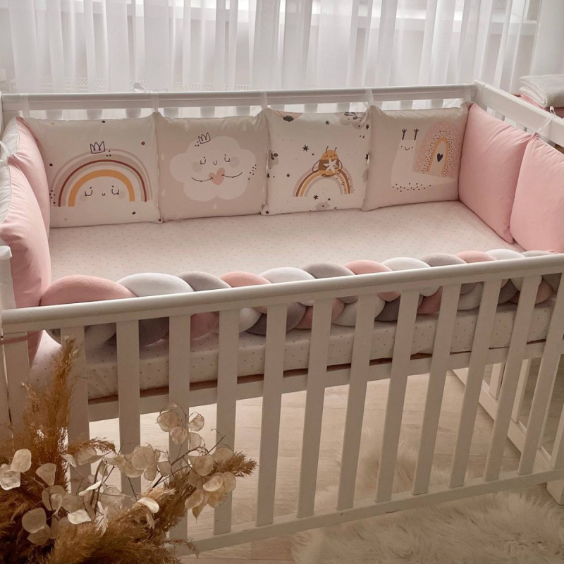 Постільна білизна Msonya Бортик у ліжко Подушки і Бортик-коса дівчина пудра стандарт, овал 60х120, 70х120 073926