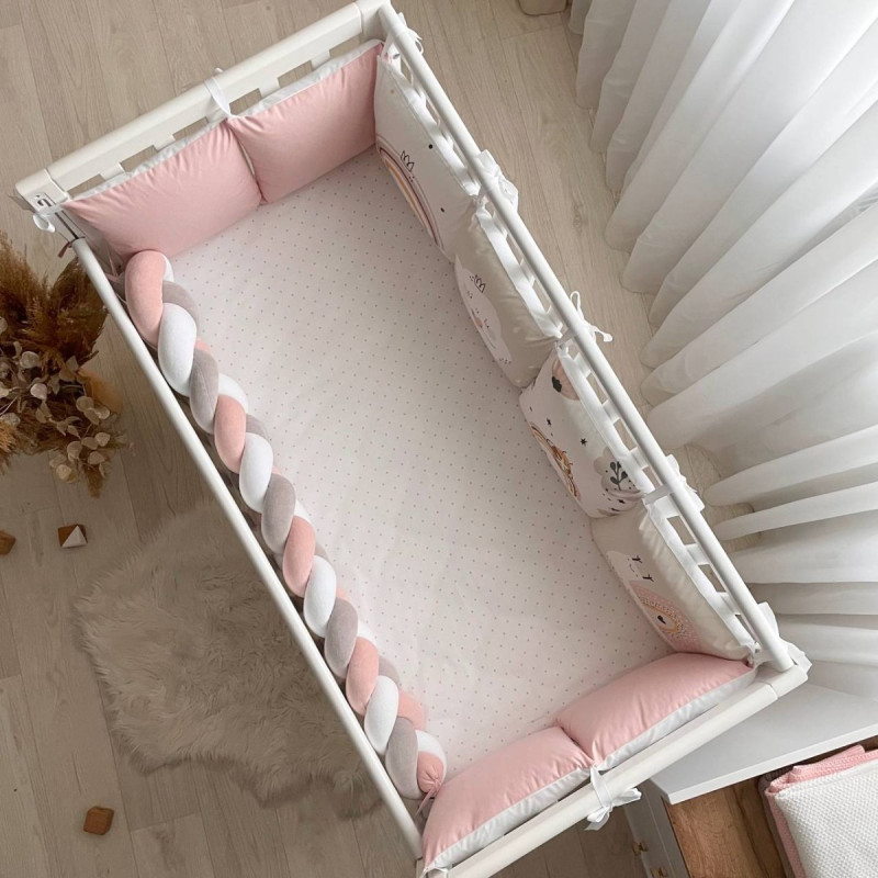 Постільна білизна Msonya Бортик у ліжко Подушки і Бортик-коса дівчина пудра стандарт, овал 60х120, 70х120 073926