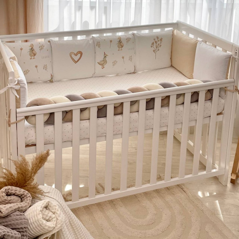 Постільна білизна Msonya Бортик у ліжко Подушки і Бортик-коса унісекс бежевий стандарт, овал 60х120, 70х120 0739315