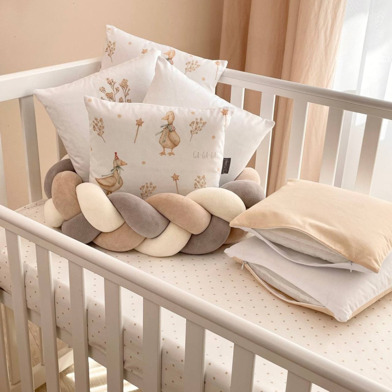 Постільна білизна Msonya Бортик у ліжко Подушки і Бортик-коса унісекс бежевий стандарт, овал 60х120, 70х120 0739315