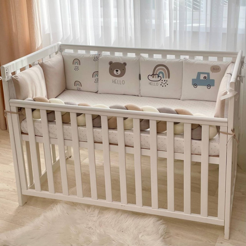 Постільна білизна Msonya Бортик у ліжко Подушки і Бортик-коса унісекс бежевий стандарт, овал 60х120, 70х120 073933