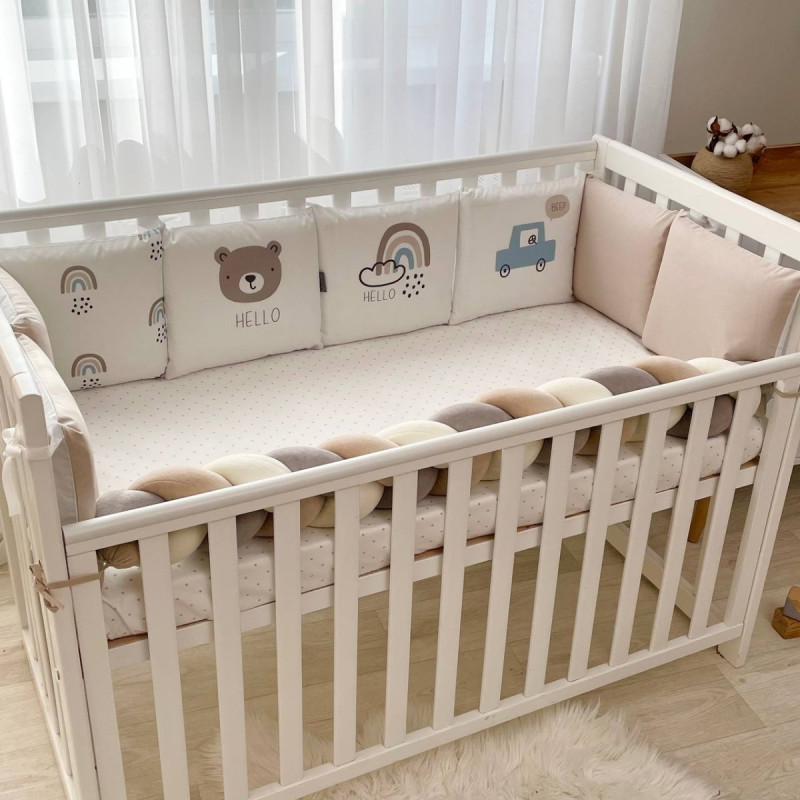 Постільна білизна Msonya Бортик у ліжко Подушки і Бортик-коса унісекс бежевий стандарт, овал 60х120, 70х120 073933