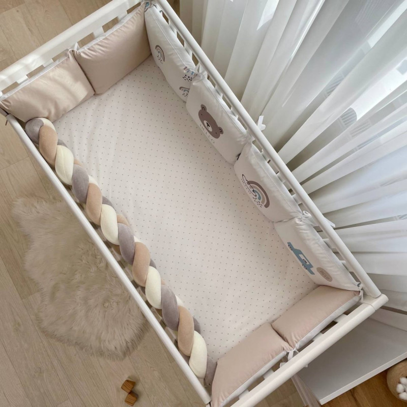 Постільна білизна Msonya Бортик у ліжко Подушки і Бортик-коса унісекс бежевий стандарт, овал 60х120, 70х120 073933