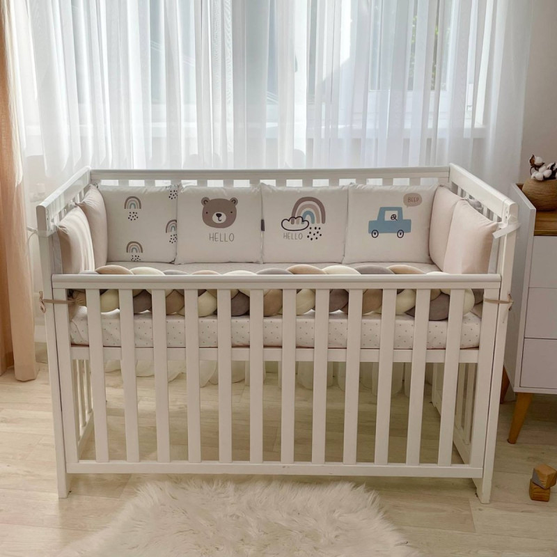 Постільна білизна Msonya Бортик у ліжко Подушки і Бортик-коса унісекс бежевий стандарт, овал 60х120, 70х120 073933