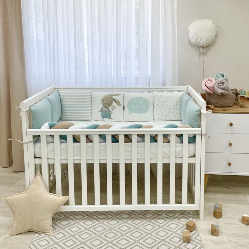 Постільна білизна Msonya Бортик у ліжко Подушки і Бортик-коса унісекс мята стандарт, овал 60х120, 70х120 0739500