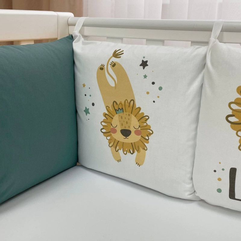 Постільна білизна Msonya Бортик у ліжко Подушки і Бортик-коса хлопець зелений стандарт, овал 60х120, 70х120