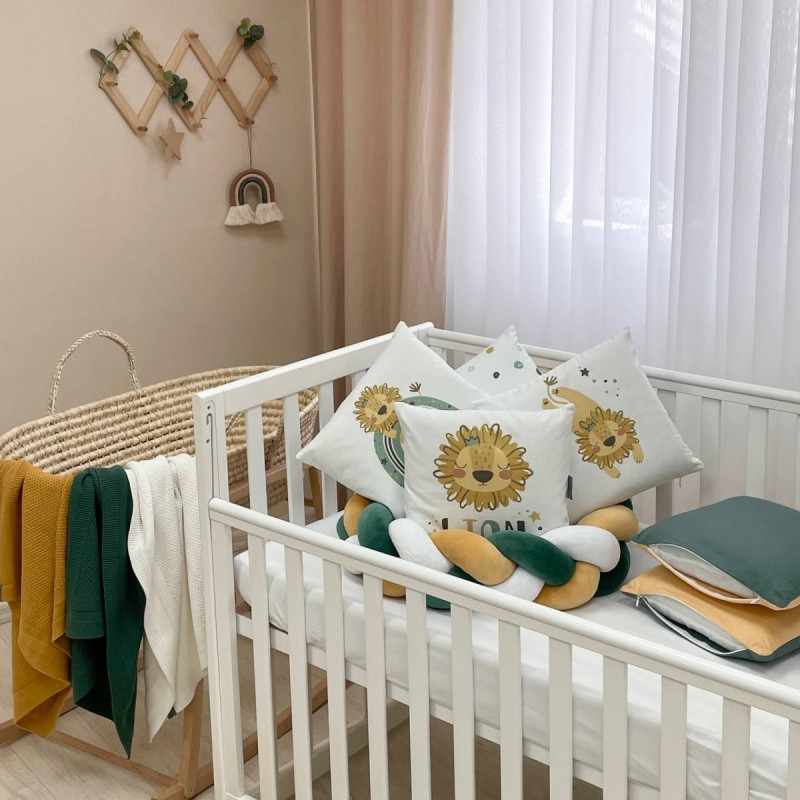 Постільна білизна Msonya Бортик у ліжко Подушки і Бортик-коса хлопець зелений стандарт, овал 60х120, 70х120