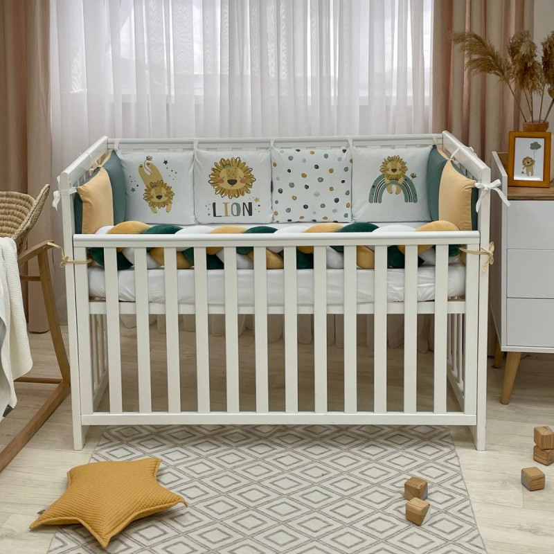 Постільна білизна Msonya Бортик у ліжко Подушки і Бортик-коса хлопець зелений стандарт, овал 60х120, 70х120