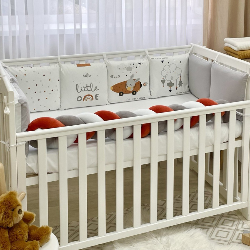 Постільна білизна Msonya Бортик у ліжко Подушки і Бортик-коса унісекс теракот стандарт, овал 60х120, 70х120