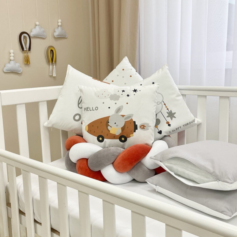 Постільна білизна Msonya Бортик у ліжко Подушки і Бортик-коса унісекс теракот стандарт, овал 60х120, 70х120