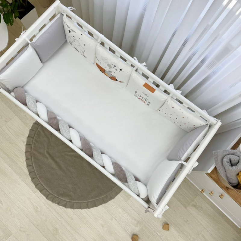 Постільна білизна Msonya Бортик у ліжко Подушки і Бортик-коса унісекс сірий стандарт, овал 60х120, 70х120 0739639