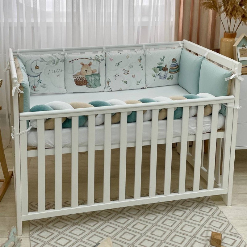 Постільна білизна Msonya Бортик у ліжко Подушки і Бортик-коса унісекс мята стандарт, овал 60х120, 70х120 0739741