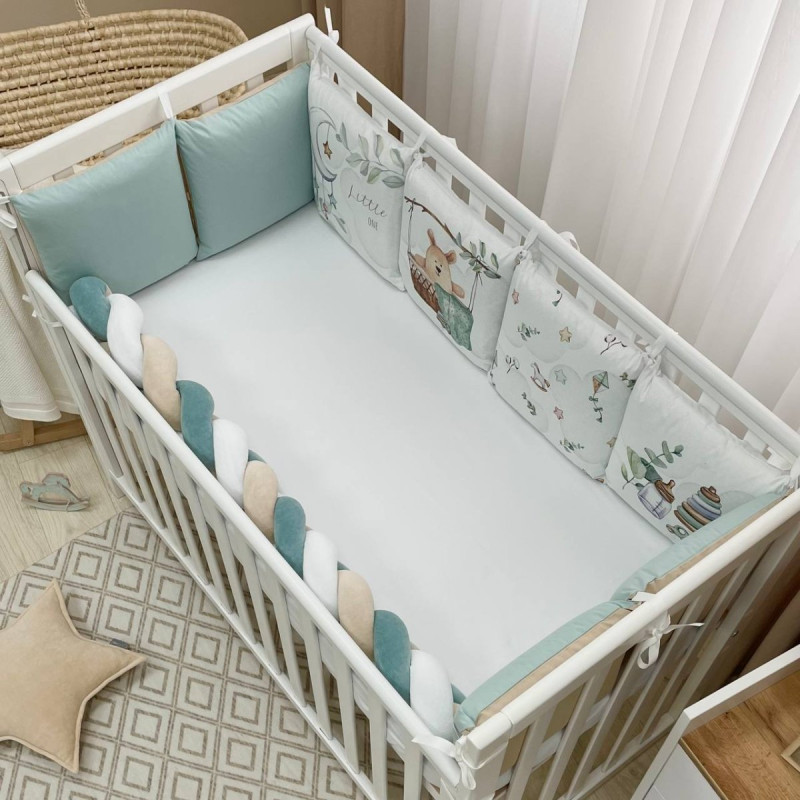 Постільна білизна Msonya Бортик у ліжко Подушки і Бортик-коса унісекс мята стандарт, овал 60х120, 70х120 0739741