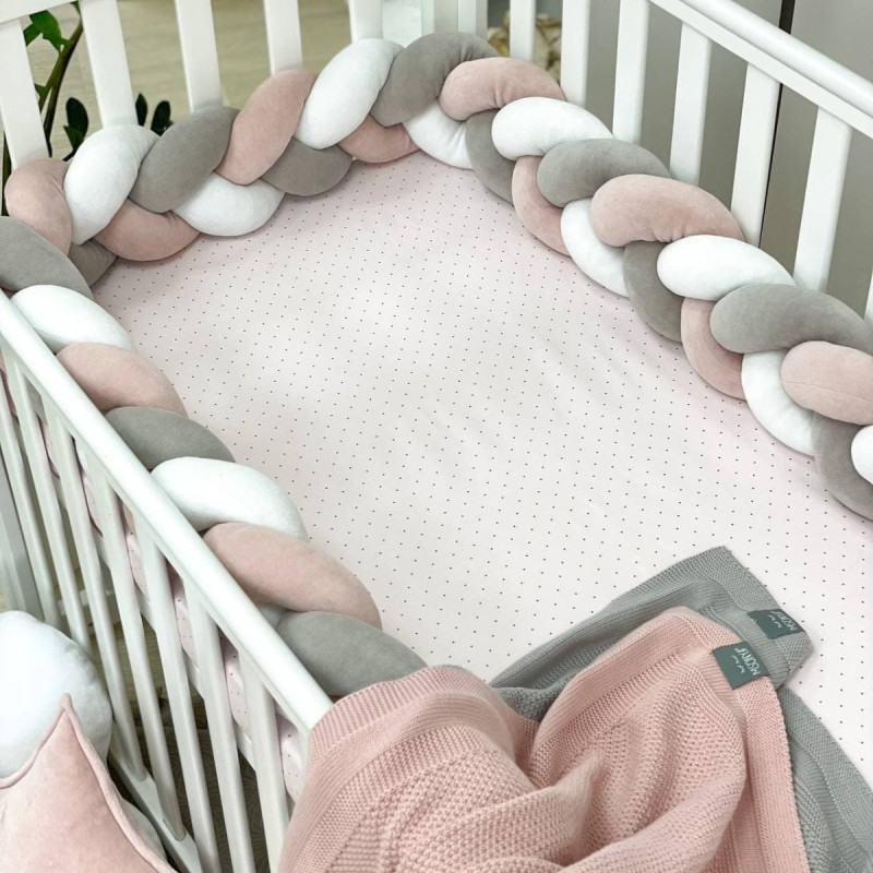 Постільна білизна Msonya Коса білий/сірий/пудра artD Оленятко