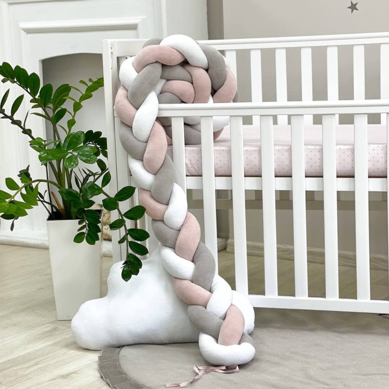 Постільна білизна Msonya Коса білий/сірий/пудра artD Оленятко