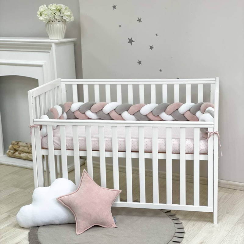 Постільна білизна Msonya Коса білий/сірий/пудра artD Оленятко