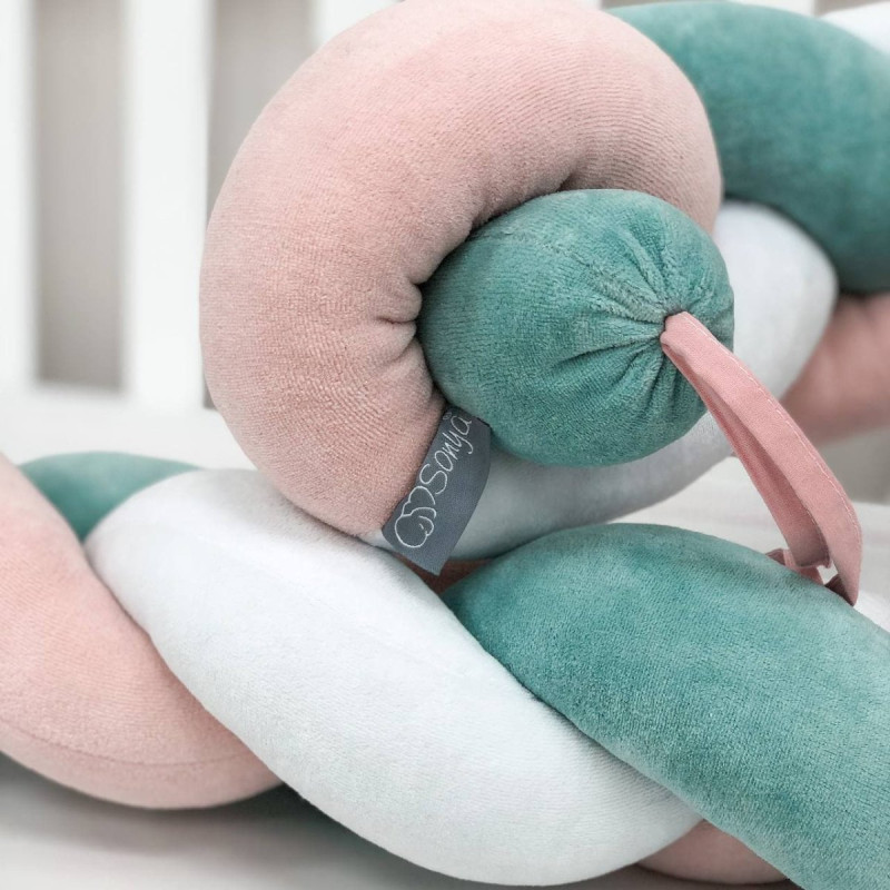 Постільна білизна Msonya Коса білий/м'ята темна/пудра