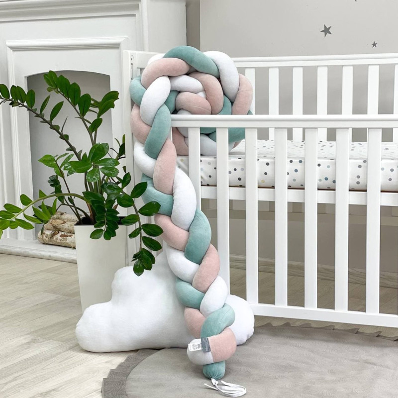 Постільна білизна Msonya Коса білий/м'ята темна/пудра