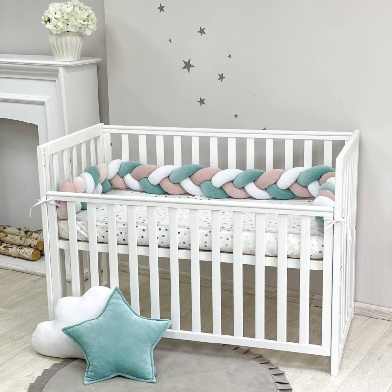 Постільна білизна Msonya Коса білий/м'ята темна/пудра