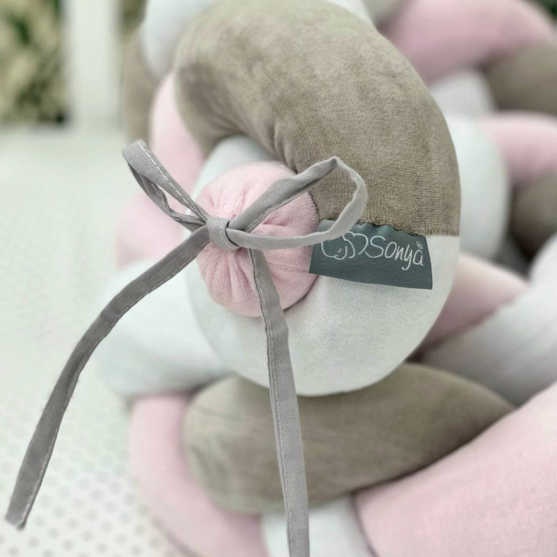 Постільна білизна Msonya Коса білий/сірий/рожевий Kids Toys