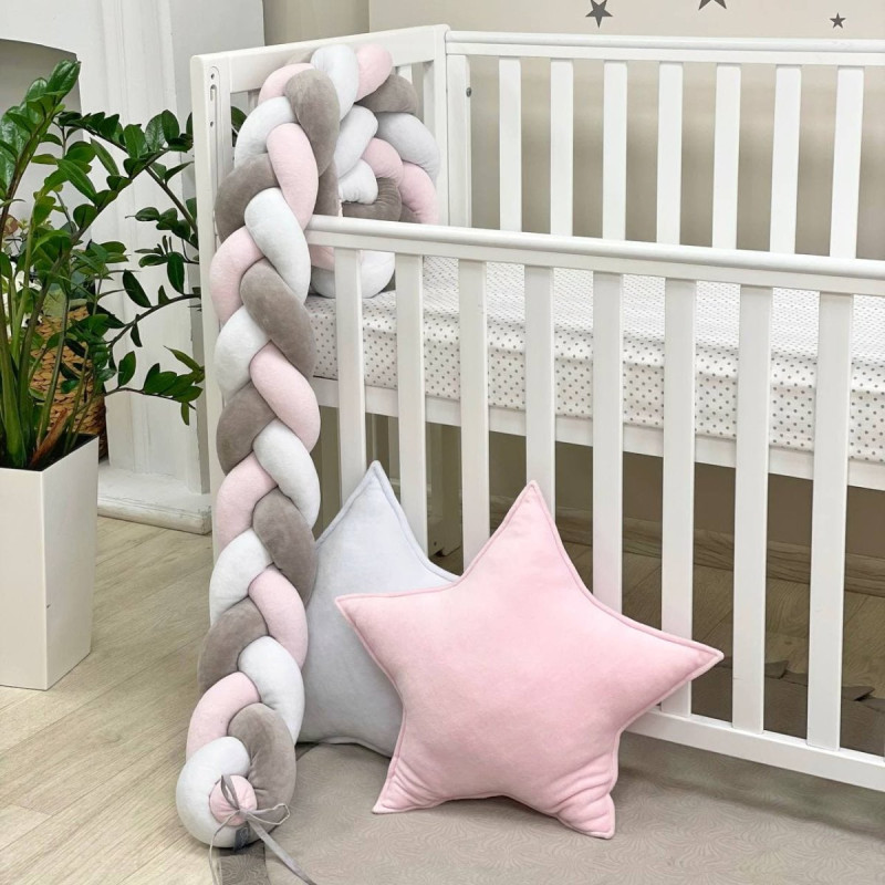 Постільна білизна Msonya Коса білий/сірий/рожевий Kids Toys