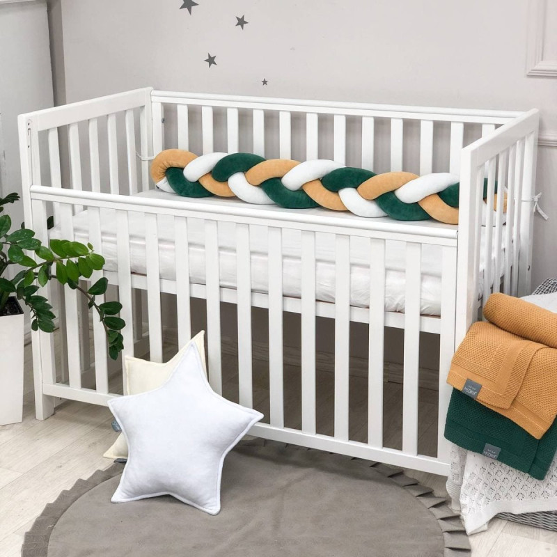 Постільна білизна Msonya Коса білий/малахіт/гірчиця Левеня