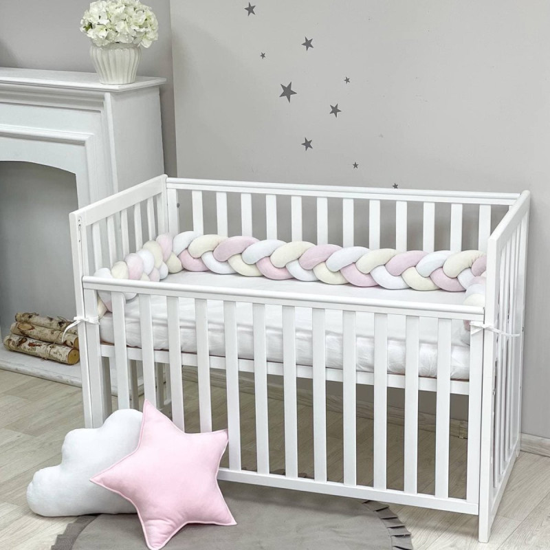 Постільна білизна Msonya Коса білий/молочний/рожевий artD Геометрія рожева