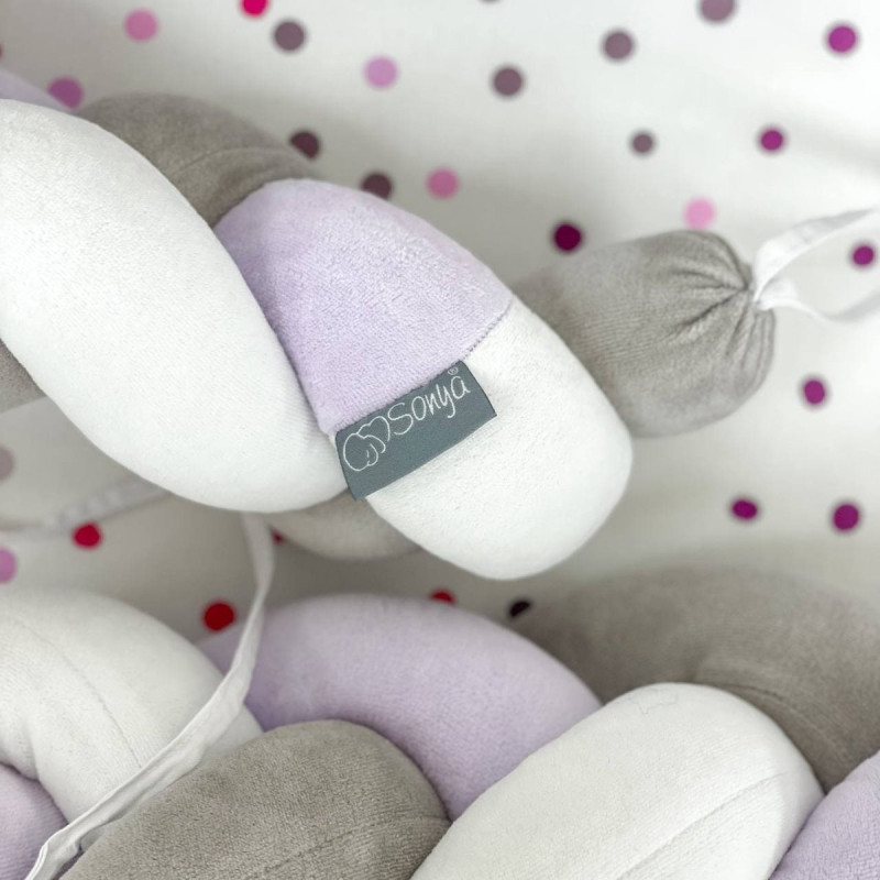 Постільна білизна Msonya Коса білий/сірий/ліла