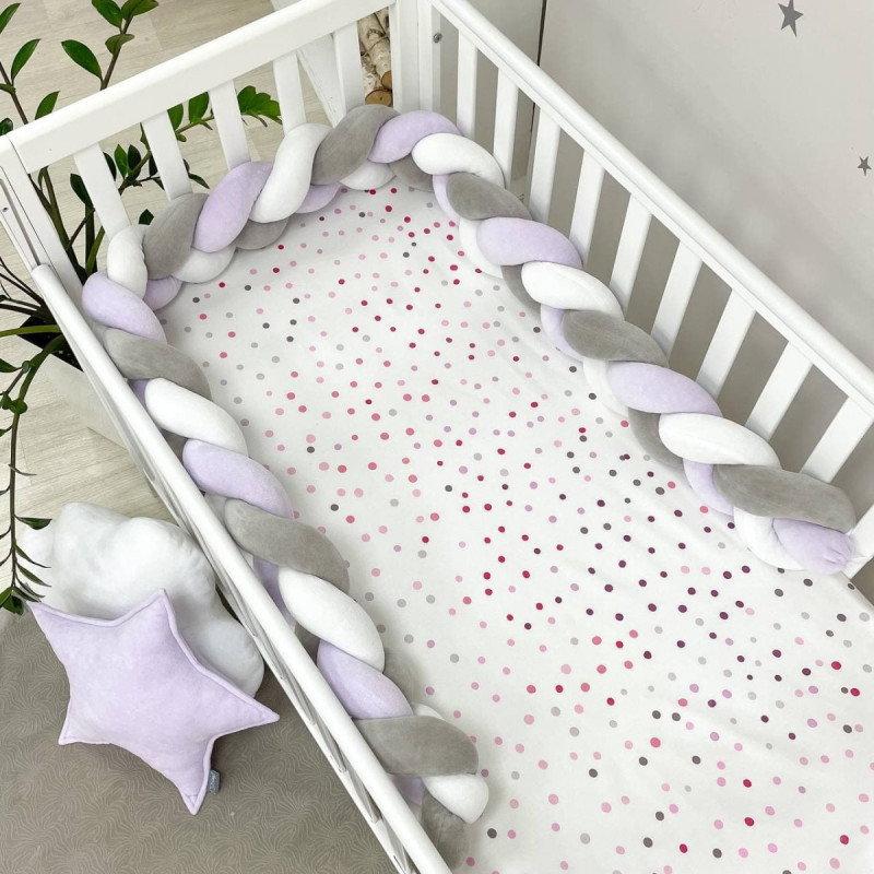 Постільна білизна Msonya Коса білий/сірий/ліла