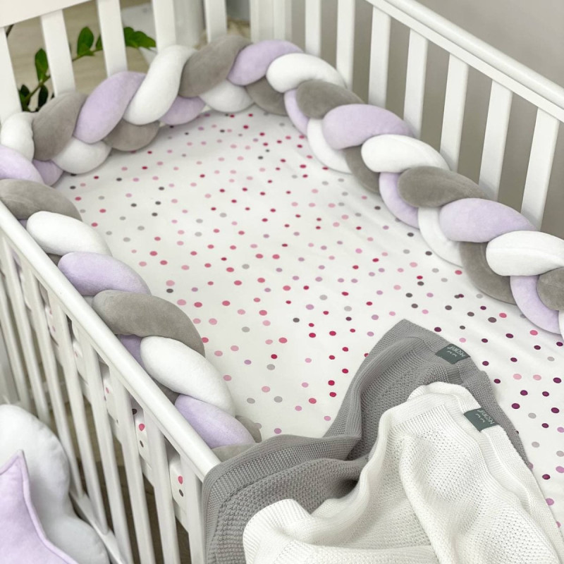 Постільна білизна Msonya Коса білий/сірий/ліла