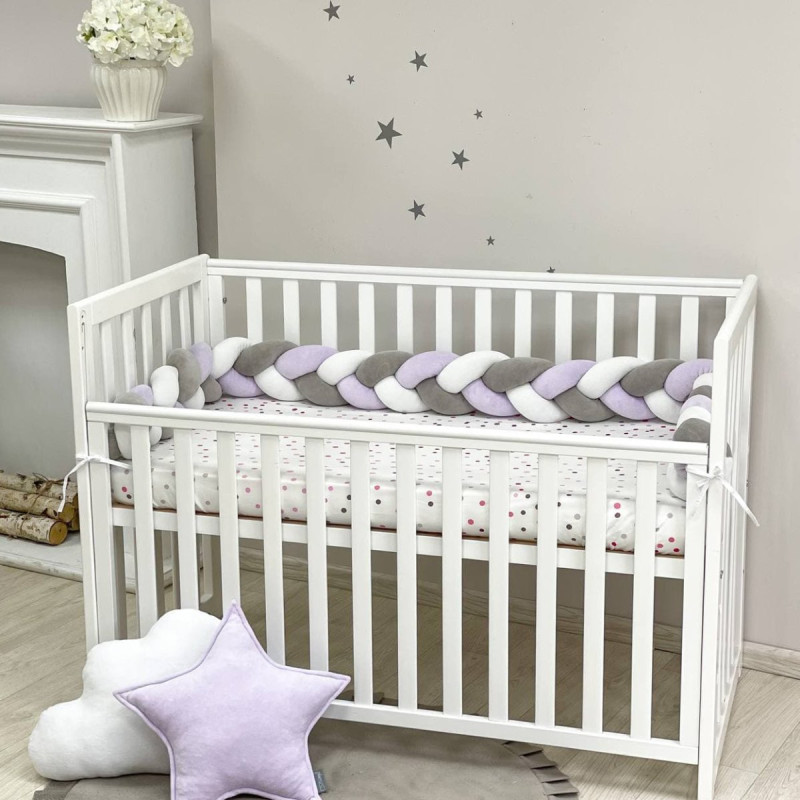 Постільна білизна Msonya Коса білий/сірий/ліла