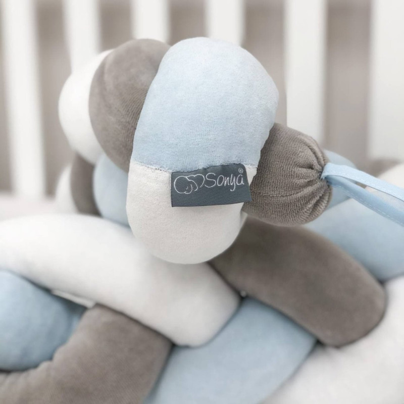 Постільна білизна Msonya Коса білий/сірий /блакитний Геометрія блакитна, ХН зірки сірі