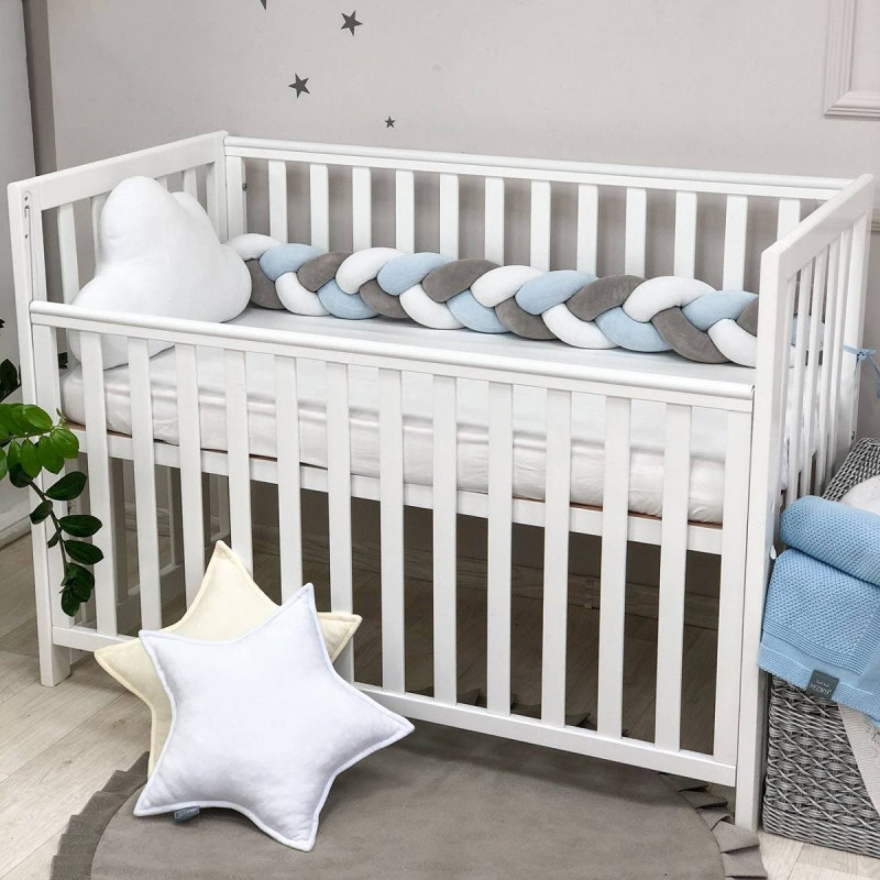 Постільна білизна Msonya Коса білий/сірий /блакитний Геометрія блакитна, ХН зірки сірі