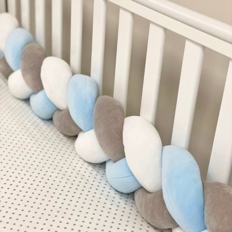 Постільна білизна Msonya Коса білий/сірий/яскраво-блакитний Kids toys