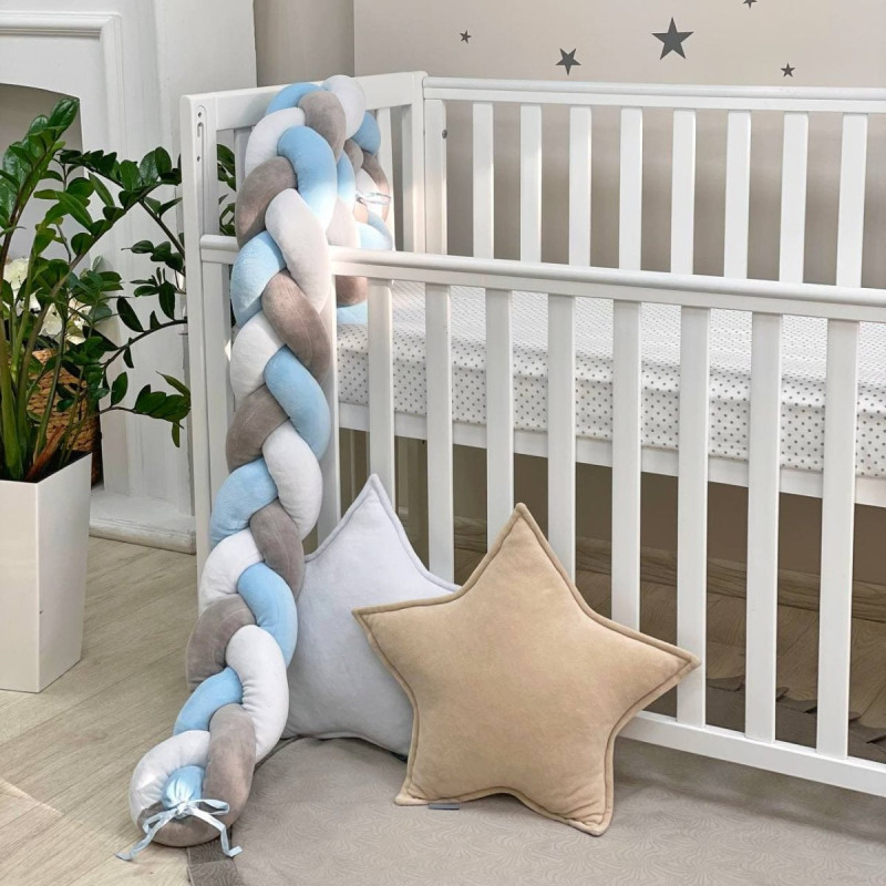 Постільна білизна Msonya Коса білий/сірий/яскраво-блакитний Kids toys