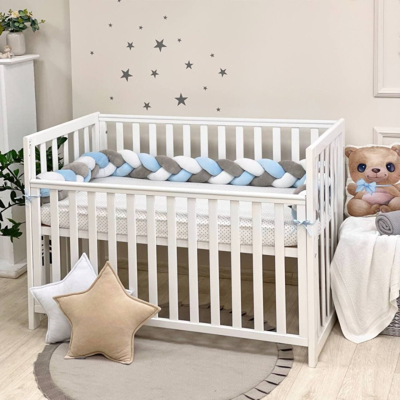 Постільна білизна Msonya Коса білий/сірий/яскраво-блакитний Kids toys