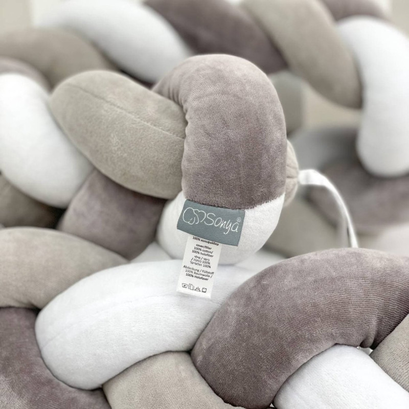 Постільна білизна Msonya Коса білий/ сірий/графіт Какао