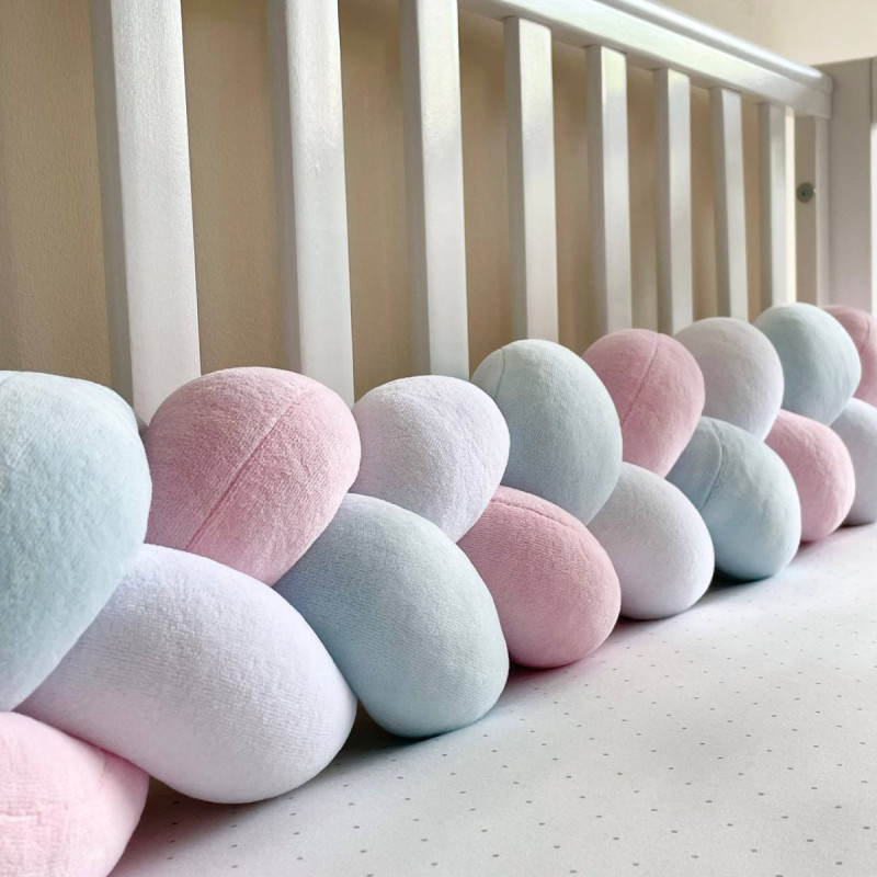 Постільна білизна Msonya Коса білий/м'ята світла /рожевий artD Зайчики