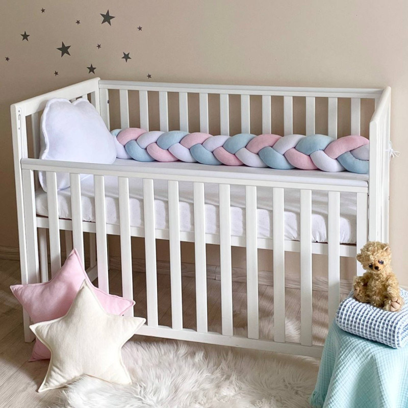 Постільна білизна Msonya Коса білий/м'ята світла /рожевий artD Зайчики