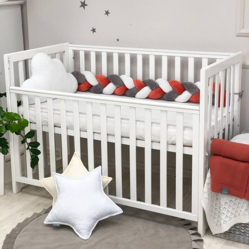 Постільна білизна Msonya Коса білий/графіт/теракот artD Морквинка