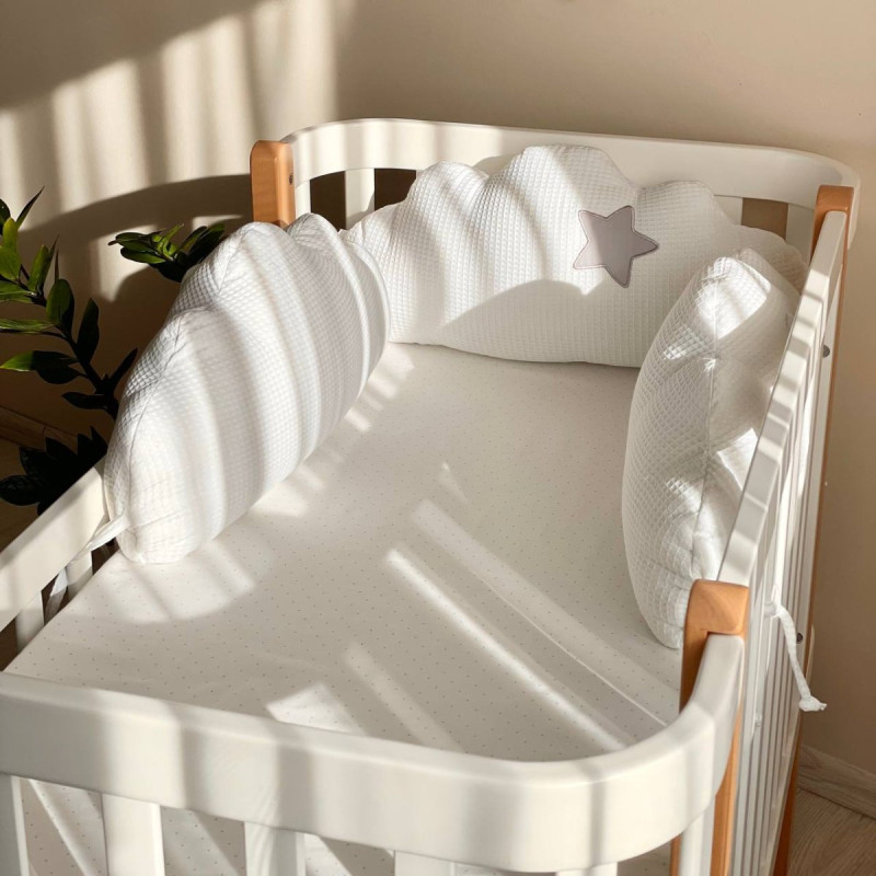 Постільна білизна Msonya Хмаринки вафельні білі комплект-3 шт без простирадла