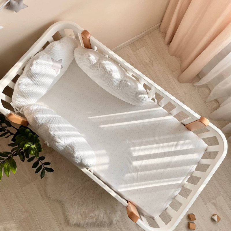 Постільна білизна Msonya Хмаринки вафельні білі комплект-3 шт без простирадла