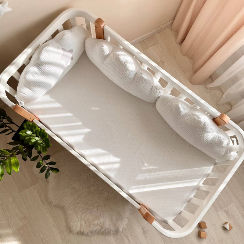 Постільна білизна Msonya Хмаринки вафельні білі комплект-3 шт без простирадла