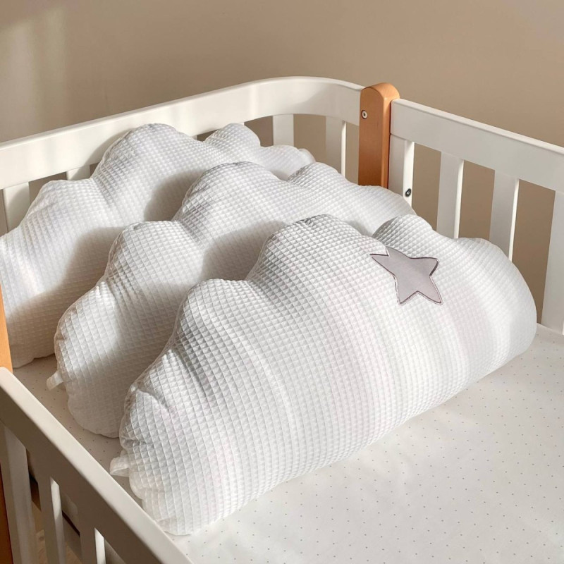 Постільна білизна Msonya Хмаринки вафельні білі комплект-3 шт без простирадла