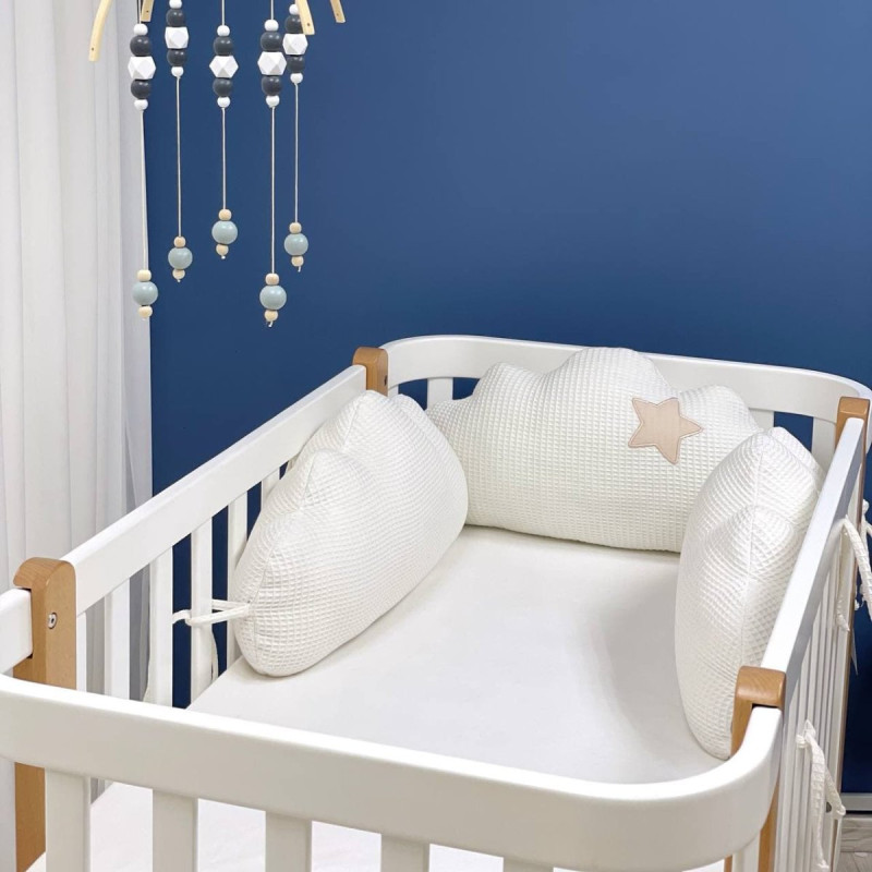 Постільна білизна Msonya Хмаринки вафельні молочні комплект-3 шт без простирадла