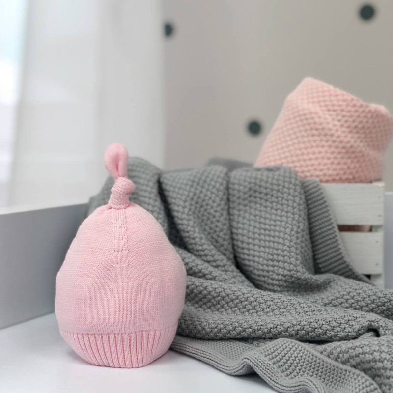 Шапка Msonya в'язана з помпоном 39 рожевий