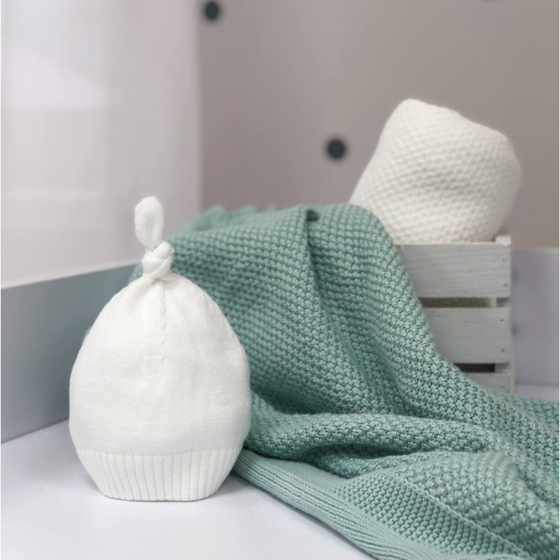 Шапка Msonya в'язана з помпоном 39 білий